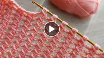 Super Very Easy Tunisian Crochet Knitting Pattern