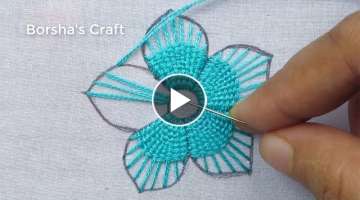 Hand Embroidery Fantasy Flower Embroidery Tutorial, Simple Hand Embroidery For Dresses
