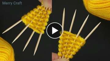 Amazing Woolen Flower Craft Ideas with Toothpick / Hand Embroidery Design Trick / DIY Woolen Flow...