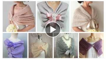 Trend designer handmade crochet knitting pattern capelet bridal shawl