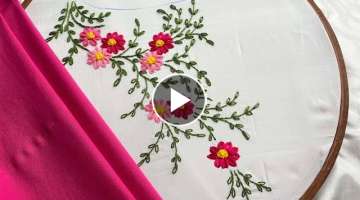 Hand Embroidery Stitches / Embroidery For Beginners / Kurti Neckline Embroidery / Blouse Embroide...