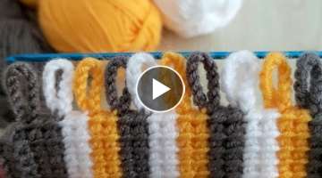 Super Easy Crochet Tunisian / Very beautiful Tunisian vest blanket weave pattern