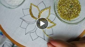 beads work / beaded embroidery flower tutorial