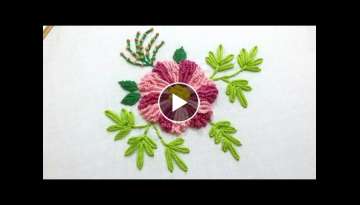 Flower motif / hand embroidery of a flower pattern with cotton threads