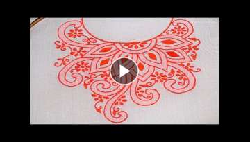 Amazing Hand Embroidery Tutorial / Cute Embroidery Design / New Hand Embroidery Neck Designs