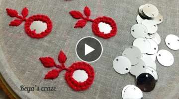 Hand embroidery 2019 | All over Mirror Flower Hand embroidery 2019 | Keya's Craze
