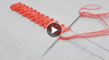 Braid Stitch or Cable Plait Stitch border design - hand embroidery basic Braid Stitch 