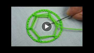 New hand embroidery amazing circle design / easy sewing idea needle work