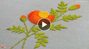 Hand Embroidery Latest Flower Design - Hand Stitching Flower Design Idea - New Embroidery