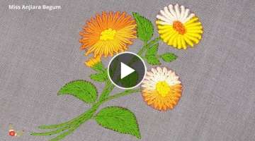 Pretty Flowers Embroidery Designs / Three Flower Embroidery Tutorial / Flower Embroidery Designs