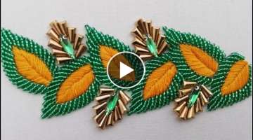 hand embroidery / how to make beaded embroidery / border line embroidery with beads