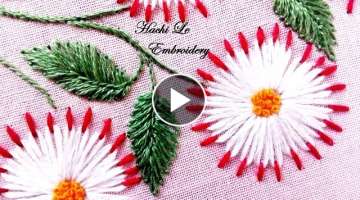 Beginner Hand Embroidery Tutorial / 2 Color Daisy Lazy Stitch / How to Embroider 2 Color Daisies