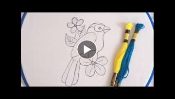 Hand embroidery design of a bird using very simple stitches / Beautiful parrot