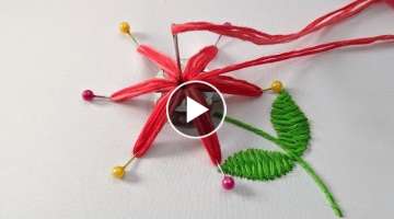 Amazing Hand Embroidery flower design trick - Very Easy & Simple Hand Embroidery flower design id...