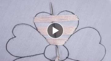 hand embroidery super easy heart shape petal color layering / beautiful flower design