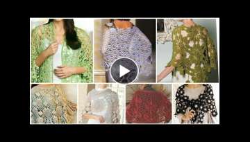 Lace Flower Pattern Bridal Capelet - Boho Crochet Lace Shawl Design