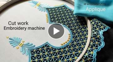 Cut work Embroidery Applique Design / Industrial zigzag machine