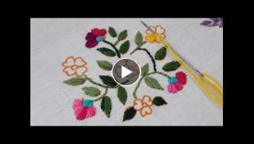 Beautiful flower design for dress / Hand embroidery amazing flower design