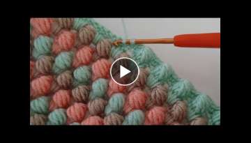 Super Easy crochet baby blanket popcorn pattern for beginners / Trend 3D Crochet Blanket Pattern