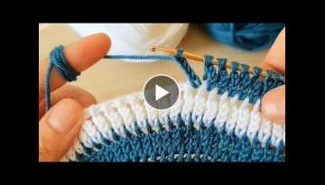 Lovely Tunisian chain weaving pattern / Tunisian crochet knitting vest bag model