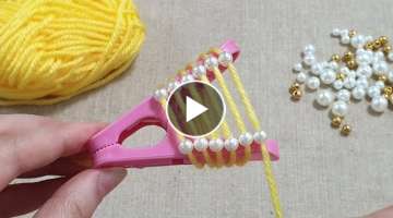 Very Easy Woolen Flower Making with Clothespin / Hand Embroidery Flower