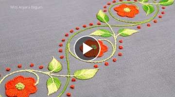 Simple Border Design for Dresses / Hand Embroidery Easy Borderline Designs / Sewing Class