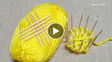 It's so Beautiful How to make Flower with Toothpick and thread / Woolen flower decor idea