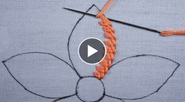 hand embroidery New Lazy Daisy stitch variation beautiful flower design