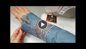 How to sew lace sleeves / 5 sewing tricks (without overlock)