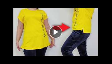 The whole secret is sewing to hem! / How to make a T-shirt shorter