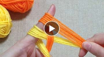 Super Easy with Fingers Wool Flower Making / Hand Embroidery Design Trick / Amazing Sewing Tip