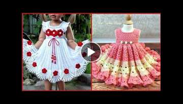 very elegant and cute hand knit crochet party dress baby dress designs for summer