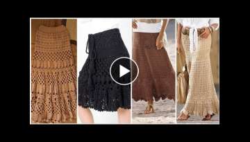 Stylish and Latest Beautiful crochet knitting embroidered skirts Designs
