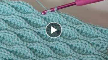 Quick & easy crochet baby blanket water wave pattern for beginners