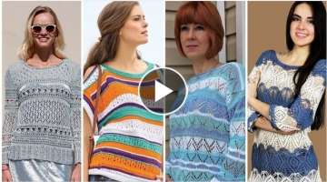 wonderful crochet round neck blouse pattern design