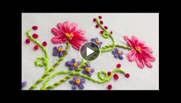 Hand Embroidery - AN AMAZING SPRING FLOWER EMBROIDERY