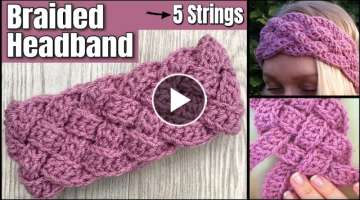 Crochet Braided Headband Tutorial / Crochet headband for women