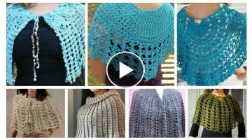 Most Stylish Designer Cotton Cape Shawl Design / Bohemian Crochet Knitted Wool Poncho for Girls