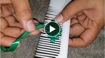 Amazing Hand Embroidery Work with Sliver Leaf Comb Craft / Design Flower Anywhere