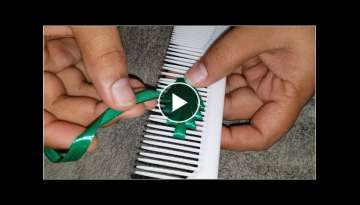 Amazing Hand Embroidery Work with Sliver Leaf Comb Craft / Design Flower Anywhere