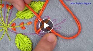 Beautiful Stylish Hand Embroidery Flower Design / Thread Art Design