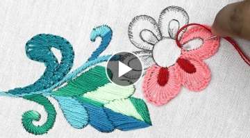 new hand embroidery fantasy flower stitch, sweetly done modern flower embroidery design