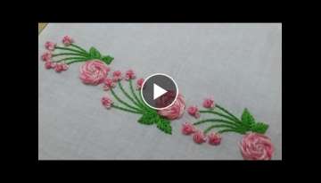 Rose flower design, side motif, easy and beautiful