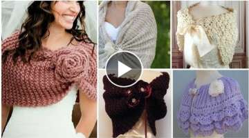 Trendy designer handmade crochet knitting pattern bridal capelet / Shoulder wrap/poncho