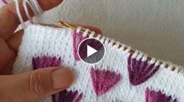 brand new Tunisian work flat knitting pattern / crochet Knitting models