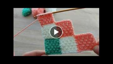 Super easy Tunisian crochet knitting pattern / Very eye-catching Tunisian knitting pattern very e...