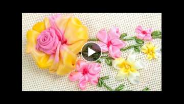 Realistic Ribbon Embroidery - Painting Ribbon Flowers