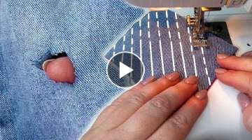 Few seamstresses know this unique way to repair jeans