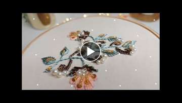 Easy hand Embroidery work for dress design / flower Embroidery