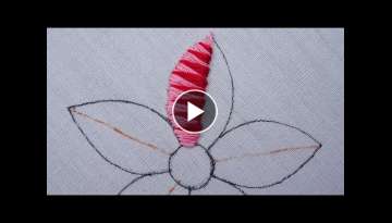 hand embroidery beautiful color layering flower design making easy needle work